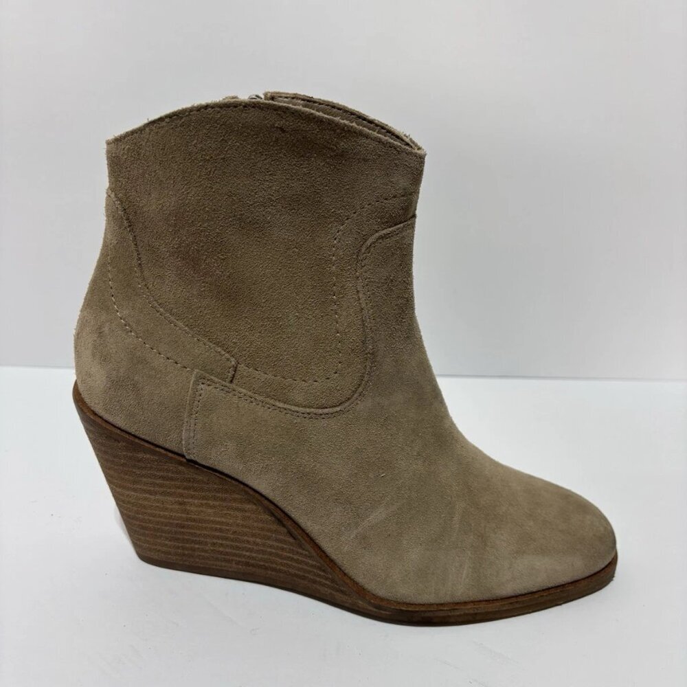Lucky Brand Women’s Wadier, Taupe Wedge Ankle Booties, Size 9 M